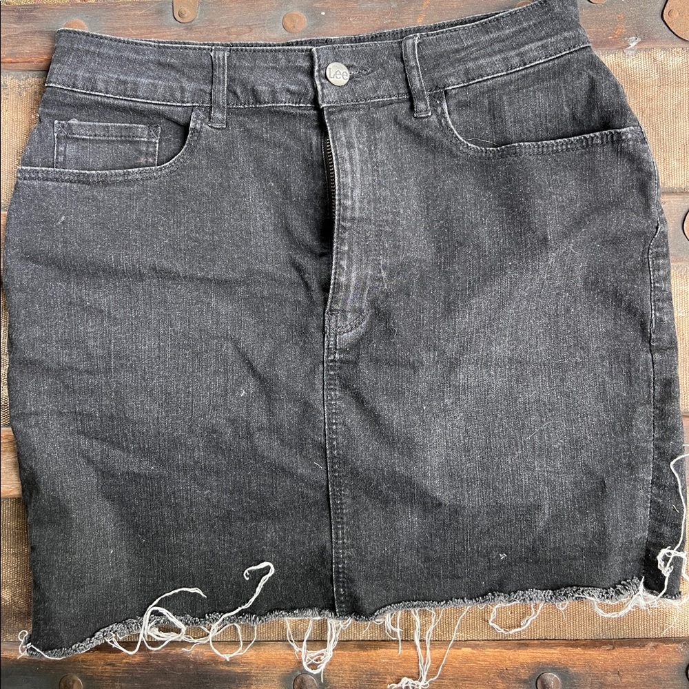 Black Denim Jean Skirt
